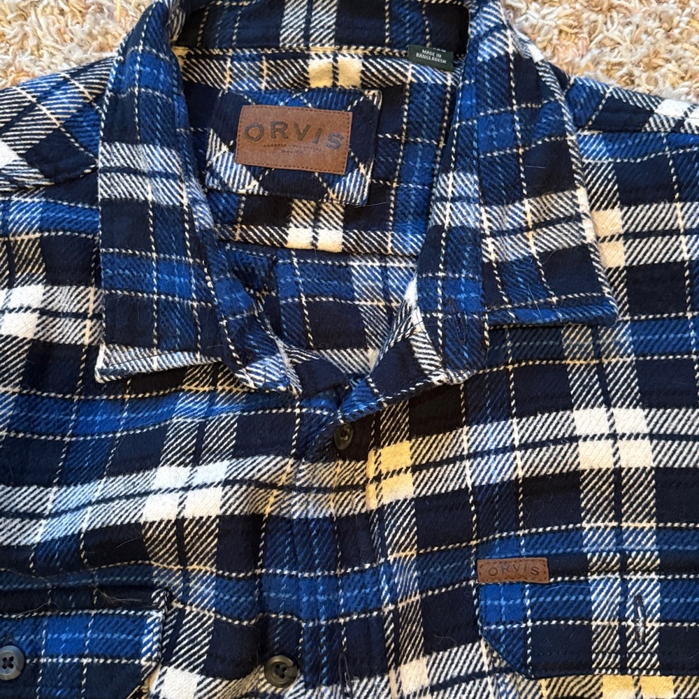 Blue and White Plaid Shirt - Picture 2 of 3